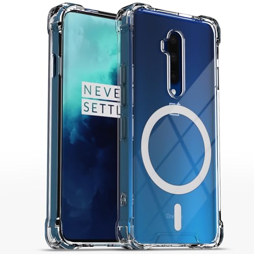 Image of Pikkme Back Cover for OnePlus 7T Pro Mag-Safe Shockproof PC + TPU Protective Case Magnetic Support Bumper Case (Transparent Mag-Safe)