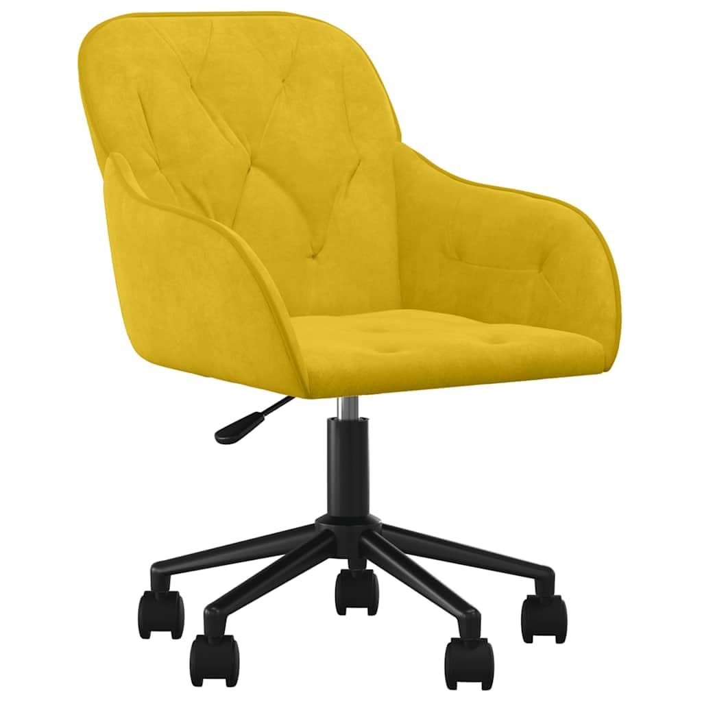 Solivagant Sedia da Ufficio Girevole Gialla in Velluto,Giallo,8.85,kg