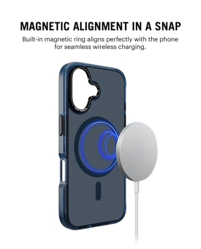 Image of DailyObjects Polycarbonate Nimbus Magnetic Protective Case Cover Compatible with iPhone 16 Plus |Camera & Body Protection | Scratch Resistant|Precise Cutouts & Modern Design|Wireless Charging Blue