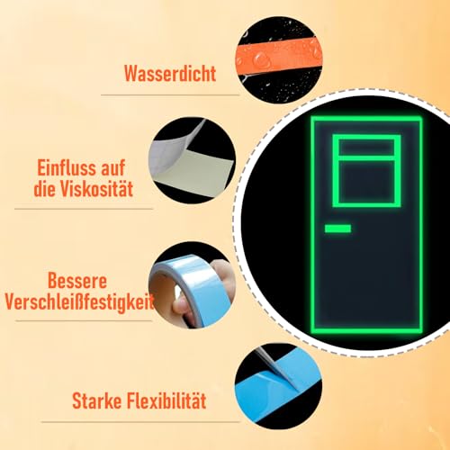 Leuchtendes Warnband für Treppen und Wände