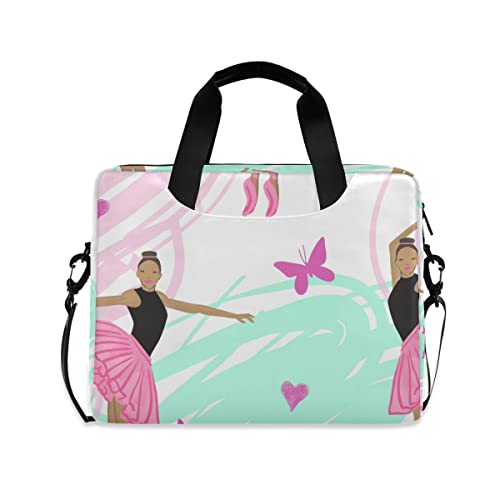 Housse ordinateur 15,6 texture zèbre rainbow motif ballerine artistique