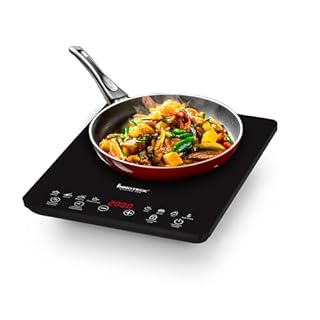 Innoteck Kitchen Pro Single Induction Hob – 2000W, Ultra-thin Design, Black Frosted Glass Panel, Multiple Power & Temperature Settings (60°C to 240°C), Touch Sensor, 3-Hour Timer, Child Safety Lock