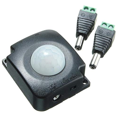 Capteur mouvement PIR 12V-24V 10A noir automatique pour ruban LED