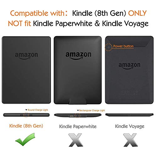 Fortune Case For Kindle E-Reader (8Th Generation 2016) With Foldable And Stand Able Front Cover, Magnetic Secured Closure,Wake/Sleep For Amazon Kindle (6" Display, 8Th Gen 2016 Release)-Orange #TOP1