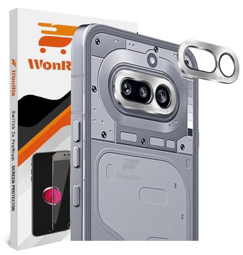 Image of WonRia Pack 1 - Camera Lens Protector Ring for Nothing 4A 5G Camera Aluminum Alloy Rings, Ultra-HD Metal Frame- Silver