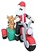 5 FT Lighted Christmas Inflatable Santa & 3 Reindeer on Motorcycle – Powerful Blower for Fast Inflation, Bright Lights, Heavy-Duty Weatherproof Outdoor Yard Blow Up Holiday Decoration