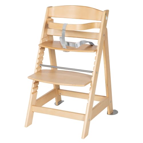 roba Chaise Haute Évolutive en Bois Born Up 2en1 + Transat Inclinable roba Style dès Naissance Hauteur Réglable Nettoyable Facilement Naturel - vue 5