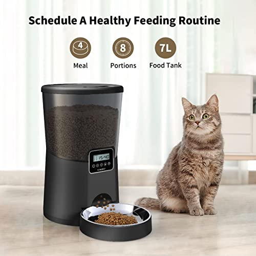 WOPET Automatic Cat Feeder,7L/8L Dog Feeder Pet Food Dispenser with Programmable Timer,Portion Control 1-4 Meals Per Day… - Image 3