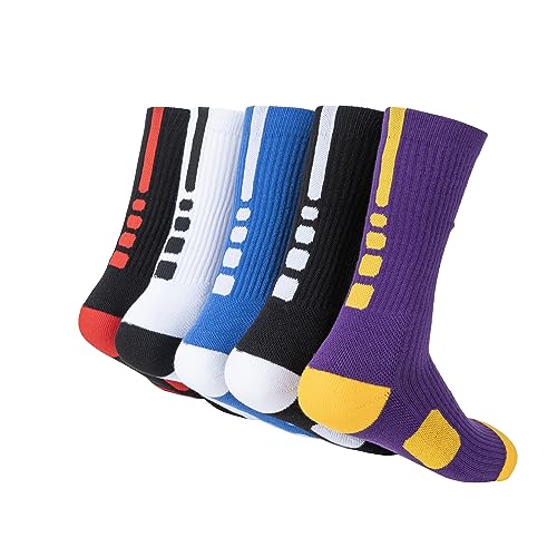 Pawdoer Boys Elite Basketball Crew Socks For Girls Youth Kids, Cushion Performance Athletic Basketball Socks cover