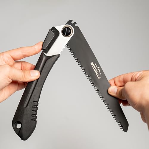 Scie pliante d'extérieur - Scie à main - Scie à élaguer - Ergonomique - Pliable - Pour le jardin - Multifonction - Avec lame stable (21 cm) – Image 3