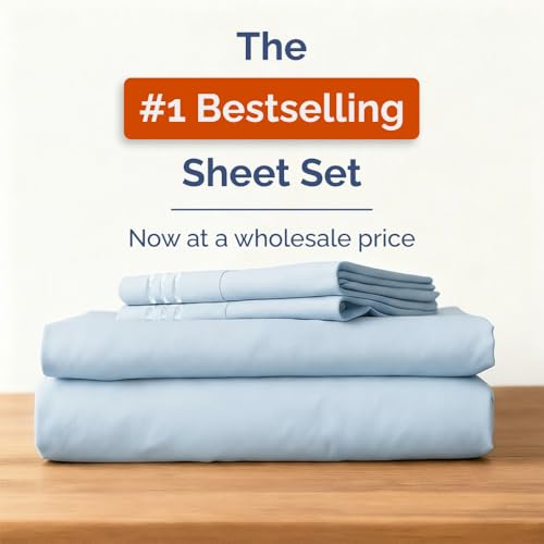 Bulk Case Pack of 12 Sheet Sets - (12) Complete Queen Size Sheet Sets with Deep Pockets - Wholesale Bulk Bedding for Hotels, Spas & Airbnbs - Breathable, Cooling and Wrinkle Free - (Queen, Sky Blue) by CGK Unlimited - Used condition - US$145.35