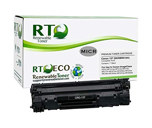 Renewable Toner Compatible MICR Toner Cartridge Replacement for Canon 137 9435B001AA ImageCLASS D570 LBP151 MF212 MF216 MF217 MF227 MF229 MF232 MF236 MF244 MF247 MF249