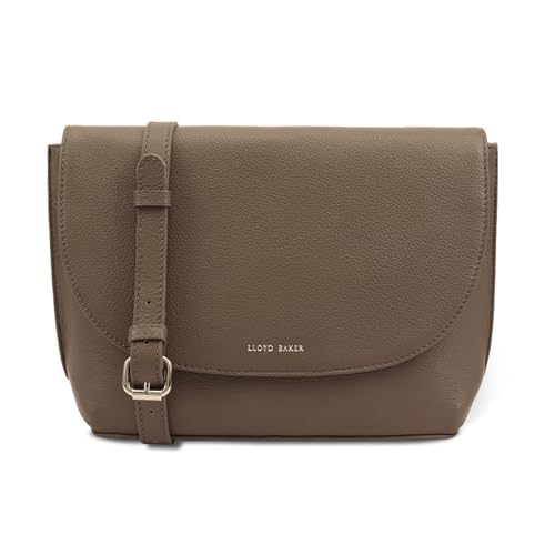 Lloyd Baker London – LYNA Flap-Over Crossbody Bag: Women's Modern Design in 100% Genuine Full Grain Leather- MAJOR BROWN (Taupe Brown)