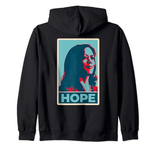 Kamala Harris pour Président 2024 Hope Litho Style Graphic Sweat à Capuche