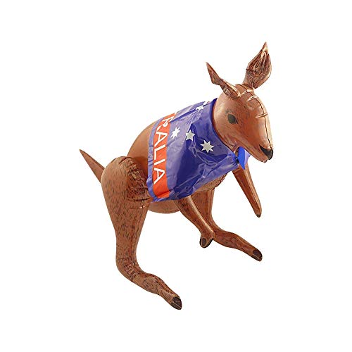 Toy Galaxy Inflatable Blow up Kangaroo 70cm with Australian Flag Cape - Animal Party Decorations Kids Fancy Dress