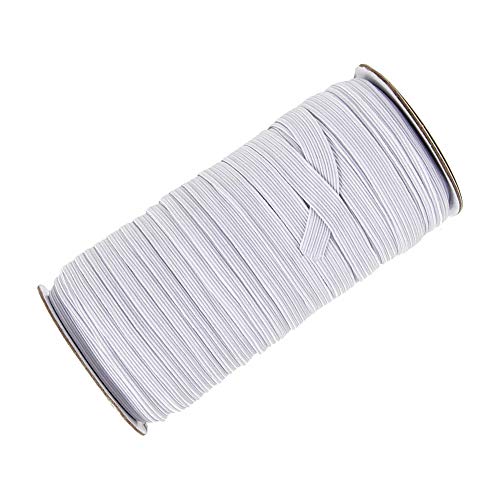Abbaoww 1/2 Inch 70 Yards Braided Elastic, Springy Stretch Braided Elastic Cord Elastic Band, White #TOP1