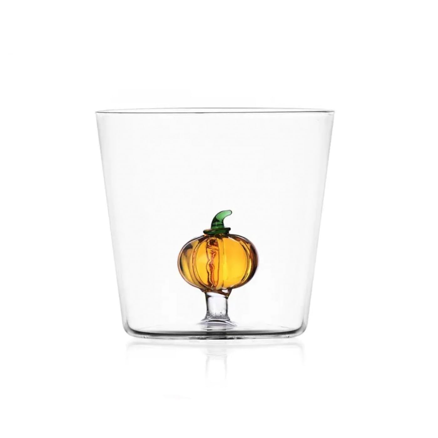 Ichendorf Milano Pumpkin Tumbler, Vegetables Collection, 35 cl, Borosilicate Glass, Handmade