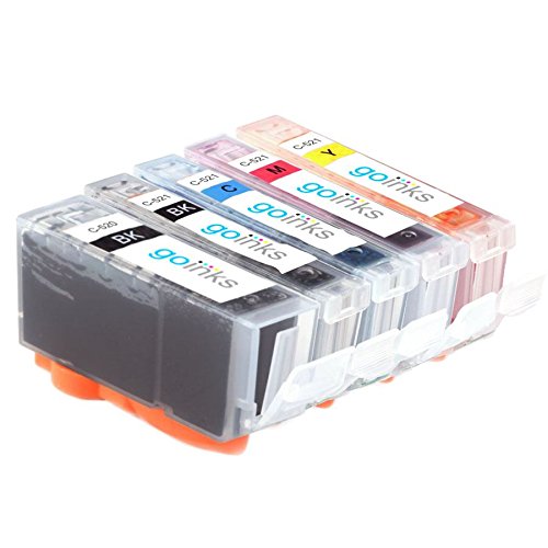 Go InksC-520/521 Compatible Set of 5 Ink Cartridges to replace Canon PGI-520 & CLI-521 for use with Canon PIXMA Printers, High Capacity (XL)