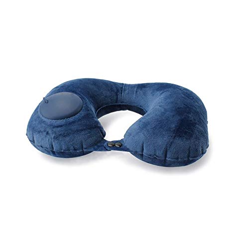 Preisvergleich Produktbild MYXMY U-förmige Kissen Aufblasbare bewegliche U-förmige Kissen Tragbarer Nackenkissen Reisekissen Press-Typ aufblasbare U-förmige Kissen (Color : B)