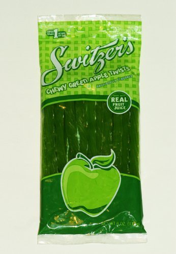 2 Packs Switzer's Chewy Green Apple Twists 5.5 oz each