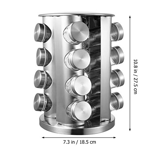 FAVOMOTO Porta-Temperos Giratório 16 Garrafas Organizador de Temperos Porta-Dispensador Giratório de