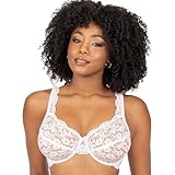 Smart & Sexy Damen Ungefütterter Bügel Charakteristischer Spitze BH, Halbtransparent, Weiss/opulenter Garten, 75DD