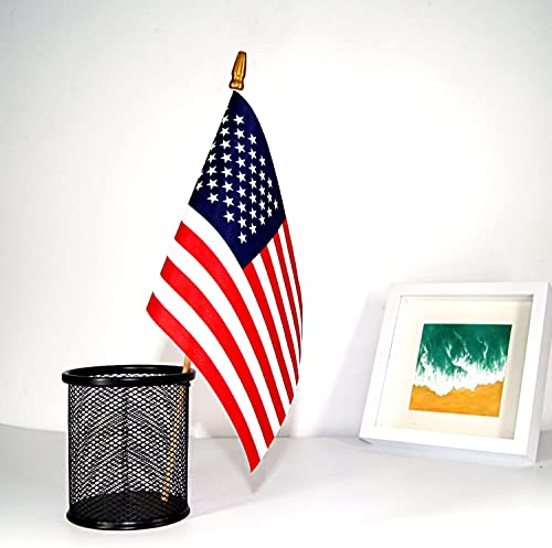 12 Pack Small American Flags On Stick, 5X8 Inch Small Flags/ American Hand Held Stick Flags With Kid-Safe Spear Top, Perfect For 4Th Of July Decorations, Memorial Day Decorations,Patriotic Decorations, Parades, Veteran Party #TOP4