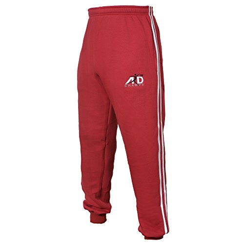 4fit Men's Fleece Joggers Sweatpants Casual Gym Tracksuit Running Jogging Trousers (Maroon, 3XL)