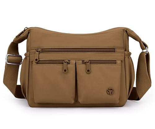 Pealwel Women Shoulder Handbag Roomy Multiple Pockets Bag Ladies Crossbody Purse Fashion Trendy Pocketbooks (Brown)