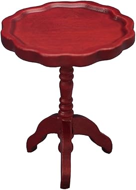 PartyKindom 1pc Mini Coffee Table Mini Table Model Mini Wooden Table Mini Wooden Furniture for Home/Wall/Room Decorations