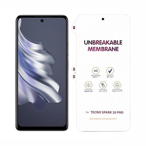 Image of BLACKSHEEP Matte Screen Protector for TECNO SPARK 20 PRO 5G Membrane Case Friendly Full Edge to Edge Screen Coverage & Installation Kit-(Pack of 1)