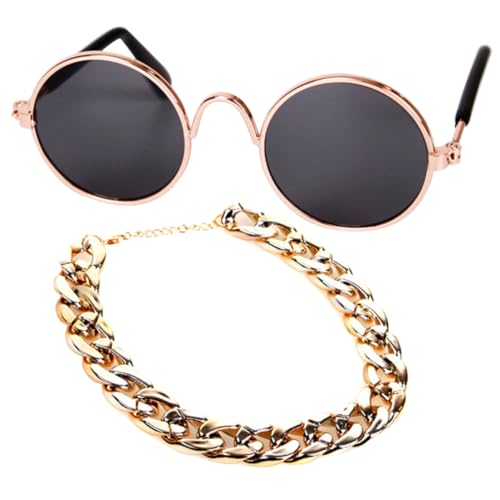 BCOATH 1Set Adorable Dog Glasses Decorative Cat Necklace Set Stylish Pet Accessories for Parties Weddings and Daily Wear Lightweight Easy to Use and Comfortable for Your Pets