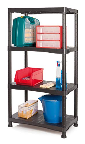 Tayg Kit estantería plástico 744, 700 x 400 x 1366 mm, Negro