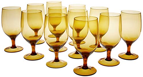 D&V Glass Gala Collection Goblet/Beverage Glass 15 Ounce, Amber, Set of 12 - Image 3