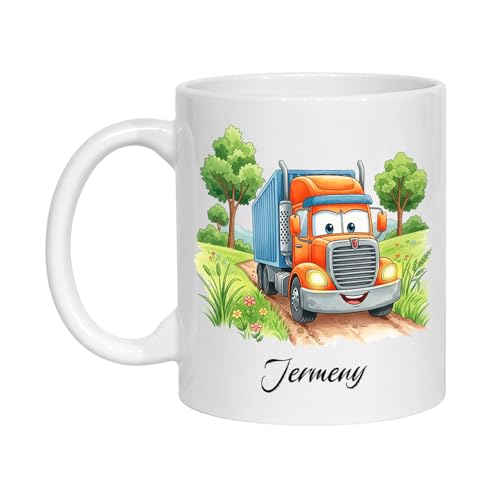 Yanria Personalized Semi Truck Themed Coffee Mug, Trucker Ceramic Cups, Gifts...