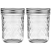 Ball Quilted Crystal Regular Mouth 8 oz Jelly Mason Jars with Lids and Bands (Set of 2)