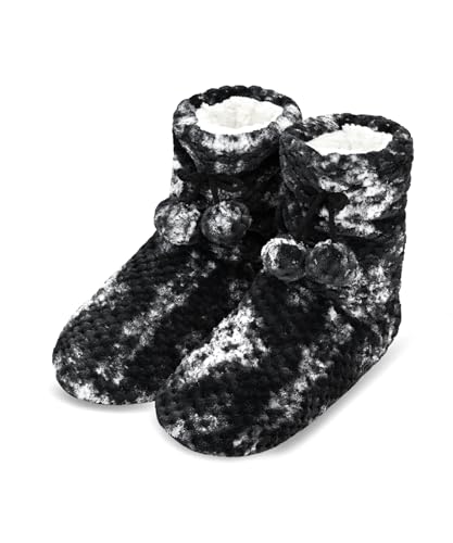 Image of Keyela Womens Non-Slip Sole Slipper Socks, Fluffy Winter House Booties | Ultra soft fuzzy warm indoor house slippers Non-skid bottom for safe walking Cozy winter footwear for ladies