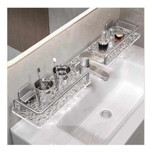 Étagère de bain en acrylique contre le désordre du lavabo et de la douche
