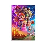 GOUEH Poster de film Mario 2023 - Impression sur toile - Pour salon, chambre à coucher - Sans cadre : 30 x 45 cm