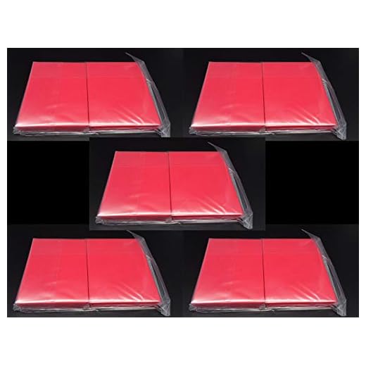 docsmagic.de 5 x 100 Double Mat Red Card Sleeves Standard Size 66 x 91 - Rot - Kartenhüllen - PKM MTG