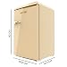 Cecotec Mini Retro Kühlschrank Bolero CoolMarket TT Origin 110 Beige E. Retro-Mini-Kühlschrank mit 110L Kapazität, Energieeffizienzklasse E, Icebox, LED-Innenbeleuchtung, verchromter Griff, Glasregale