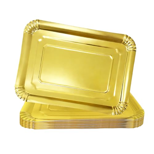 Lot de 20 Plateau a Service Carton Jetable Plateau Traiteur 37x28cm Plateau Gateau Buffet Plateaux de Présentation (37x28cm)