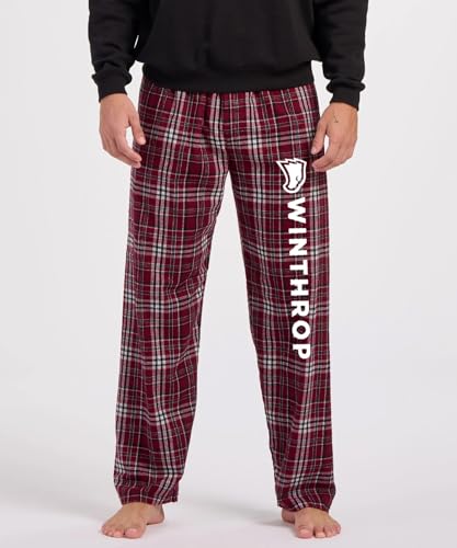 Winthrop University Flannel Pajama Pants with Winthrop Eagles Logo Down Leg2