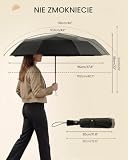Chakipee Kompaktowy parasol podróżny wiatroszczelny mocny - automatyczne odwrócone składane parasole, Czarny, 106cm-2pack