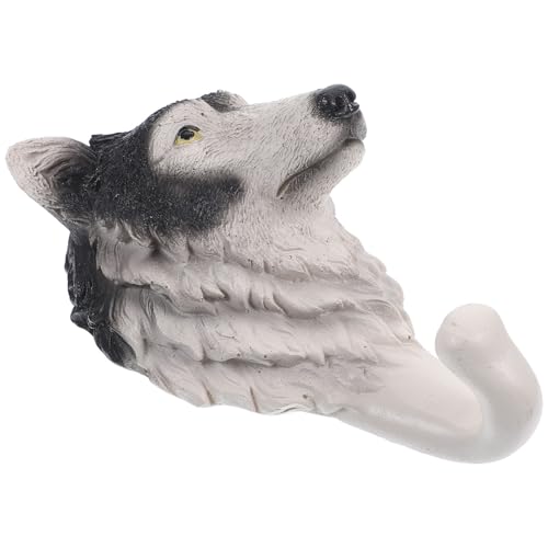 ibasenice Crochet de Manteau de Loup Décoratif en Résine, Hameçon Mural Unique pour Décoration Intérieure, Gain de Place et Large Application