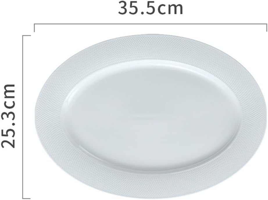 Premium Sense of Net Red Household Oval Ceramic Plate High-end Western Food Steamed Fish