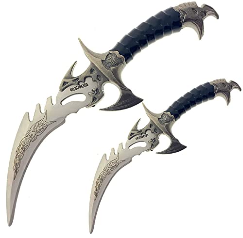 Ps Fantasy Twin Draco Fixed Blade Daggers Set With Faux Leather Frog, Gift And Use As Letter Opener #TOP7