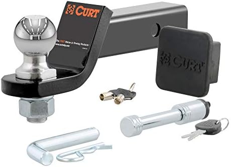 Curt Manufacturing 45534 Trailer Hitch Mount, 2-Inch Ball, Lock, Fits 2-In Receiver, 7,500 lbs, 2" Drop, Cap