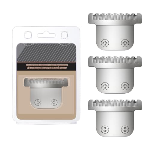 40mm Replacement Detachable Stainless Steel T Blade（02144 ）,Compatible with Wahl All in One Lithium Ion Trimmer 9864/9864SS/9686/9818A/9854L/9876L/9854 /WSS3L/SS2L etc. (Silver 3 Pack) -  YAZIYIR