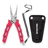 VucaTime Fishing Pliers - Stainless Steel Split Ring Pliers for Saltwater Fishing Gear with Hook Rem